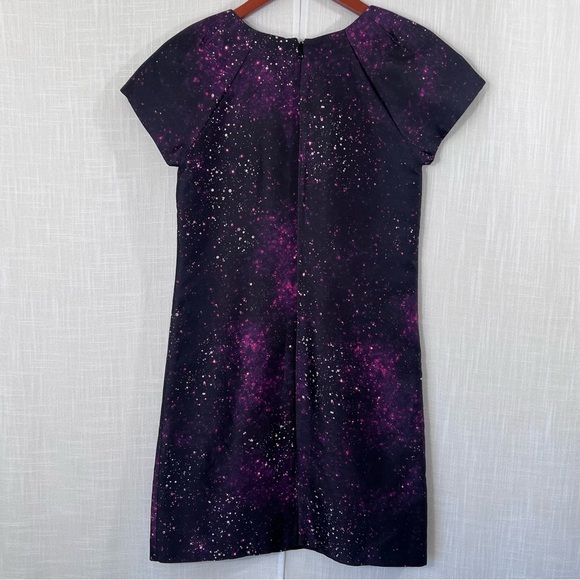 Club Monaco Black Ophelia Galaxy Space Print Silk Shift Dress Size 00 - Picture 11 of 16